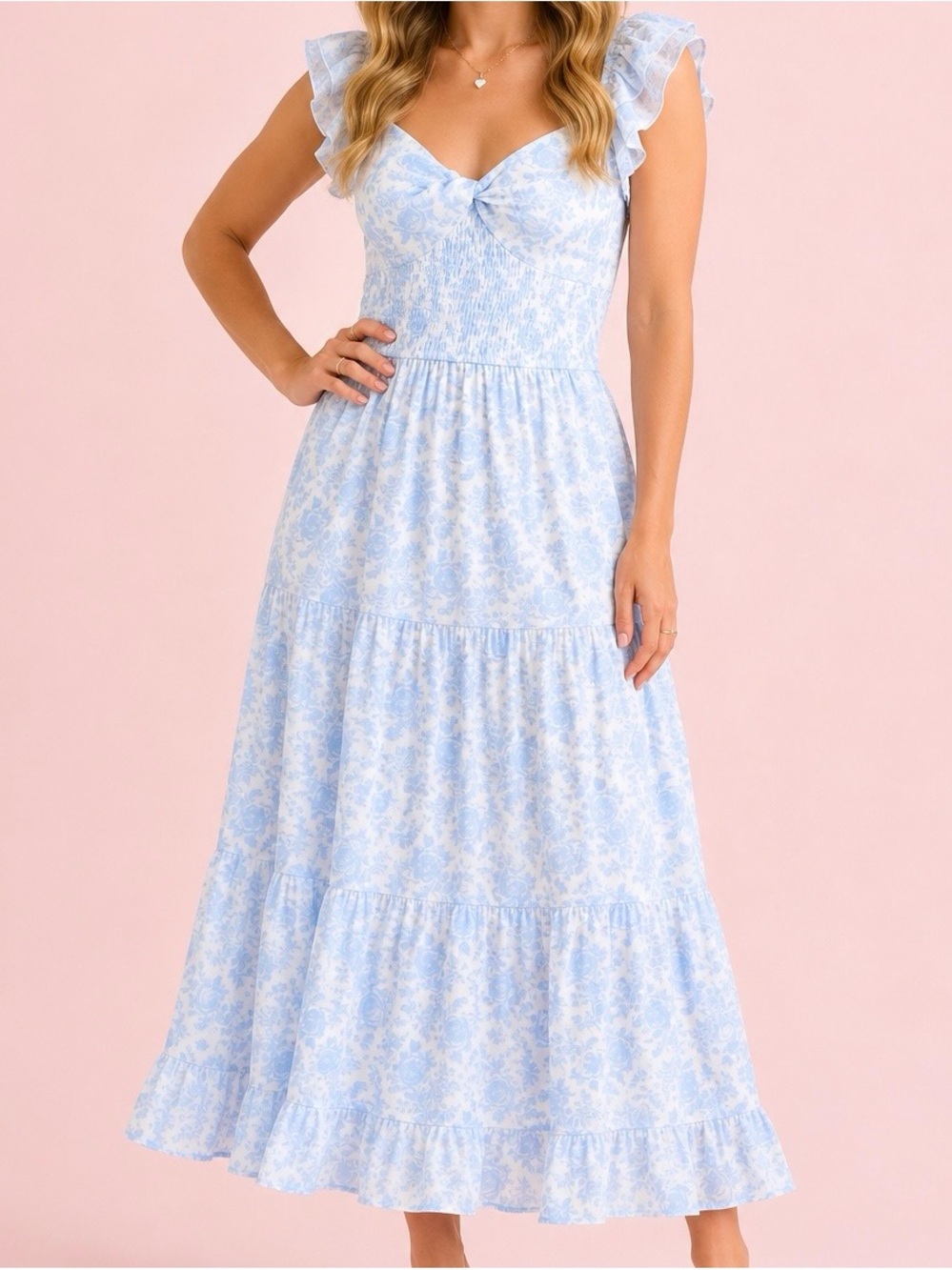NEW Altar’d State Blue Floral Maxi Dress Size Small Available NWT